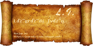 Légrádi Iván névjegykártya