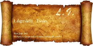 Légrádi Iván névjegykártya